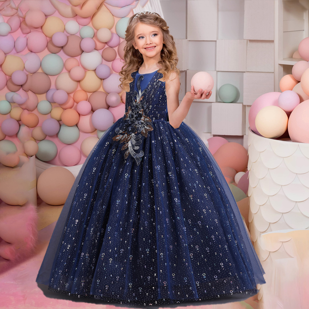 Vestido de festa store infantil azul marinho